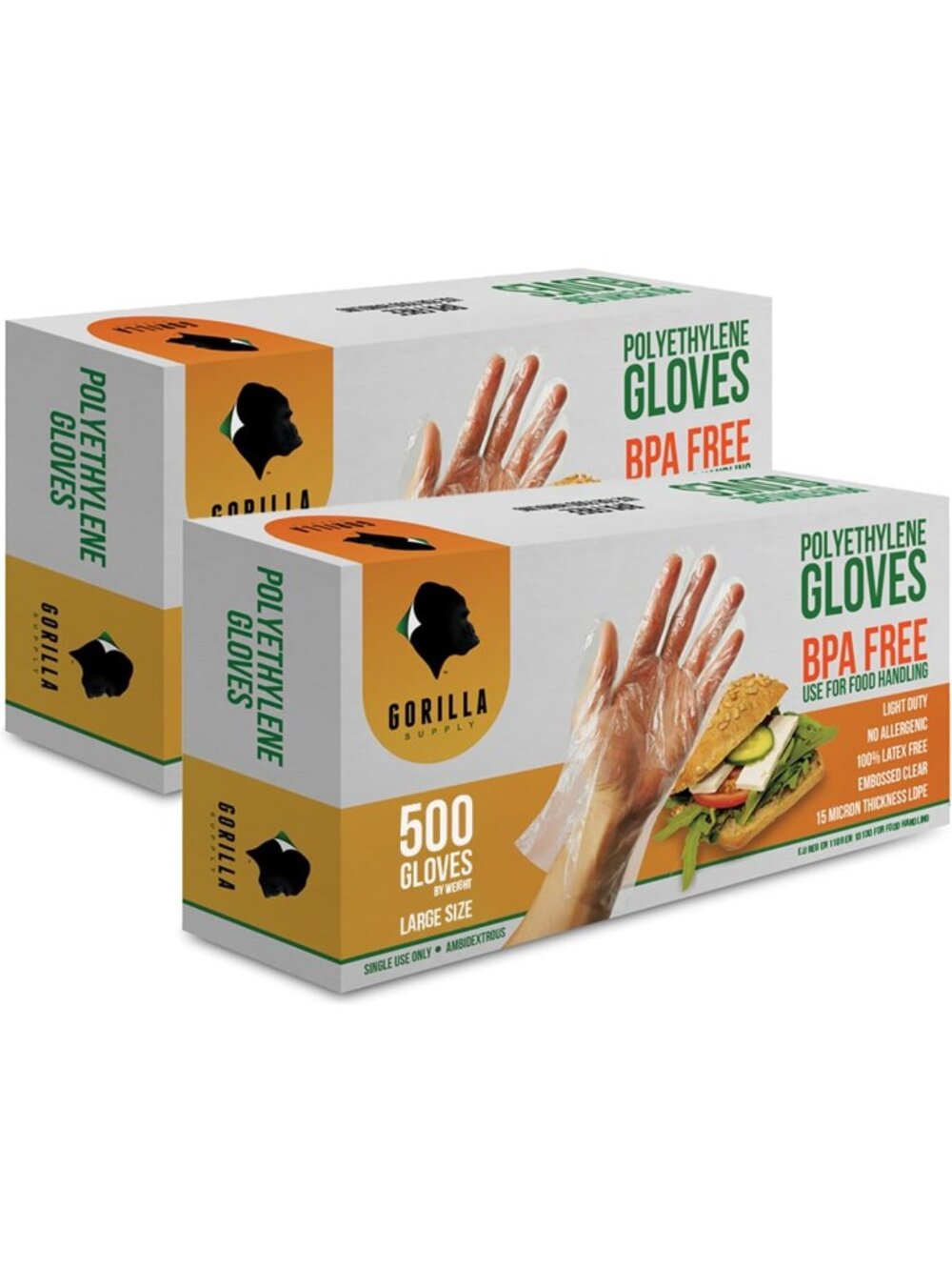 1000 Count Premium Disposable Gloves - BPA Free, Latex & Powder Free for Food